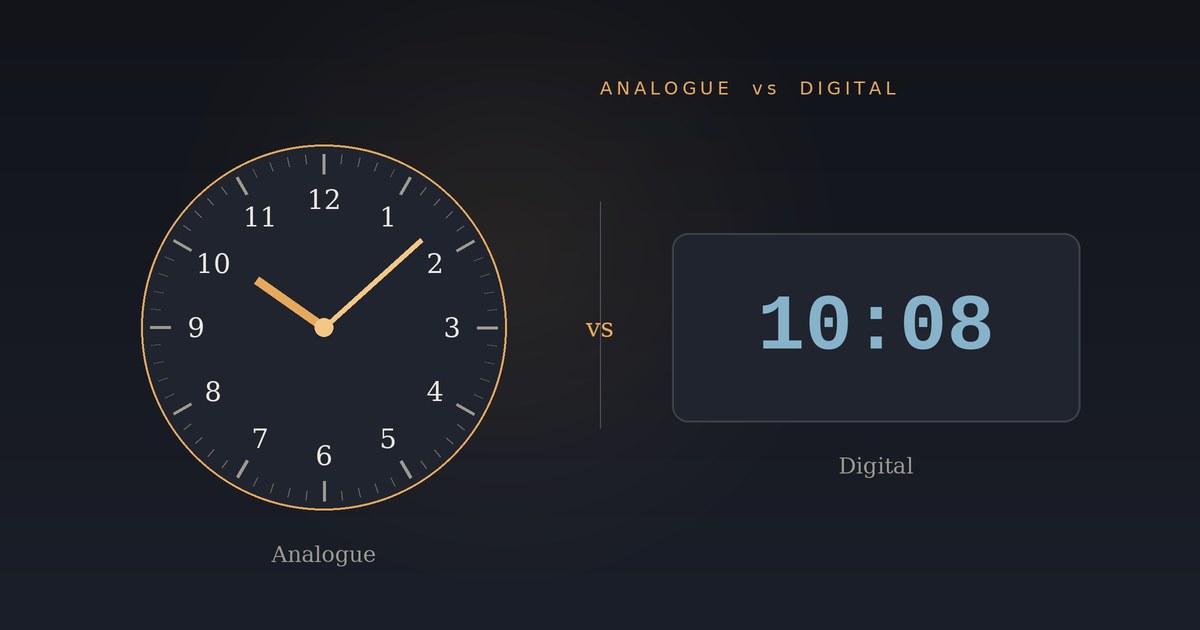 Analogue vs Digital Clock: Which to Use? - AnalogueClock.com guide